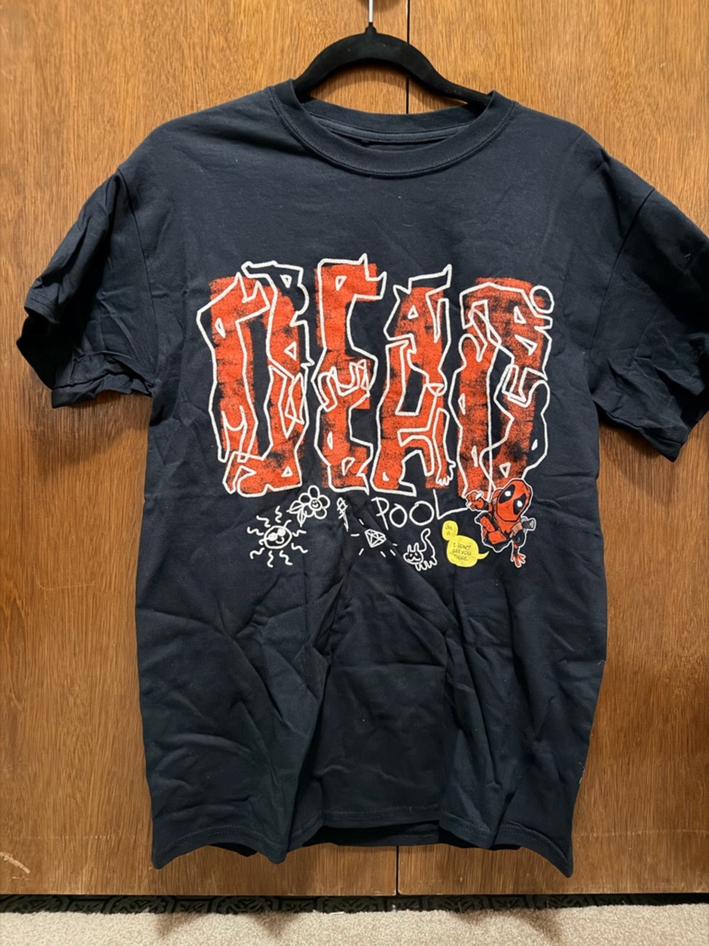 Marvel Black Tee with Red and White Graphic - Men